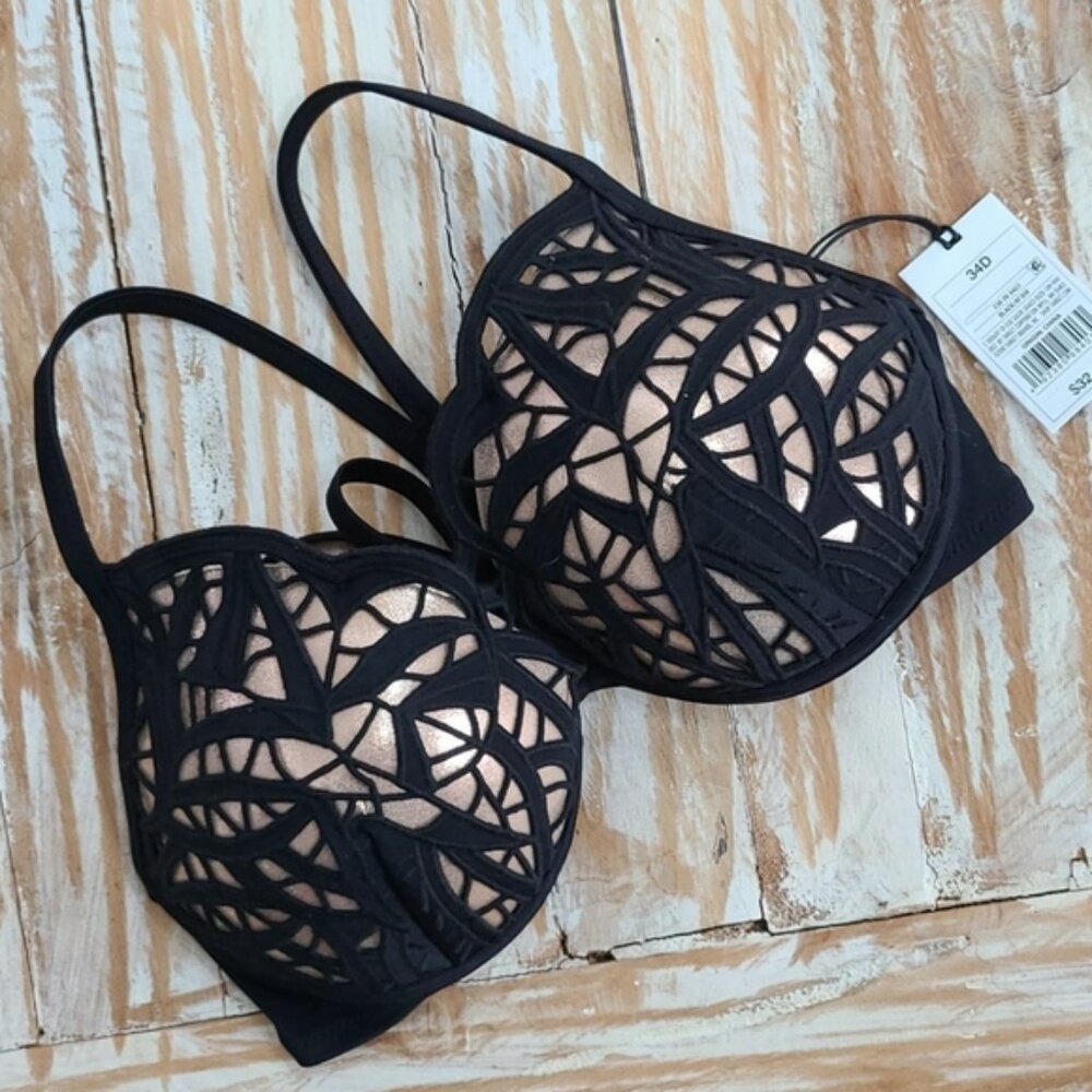 Nwt Shade & Shore push-up laser cut bikini top 34D